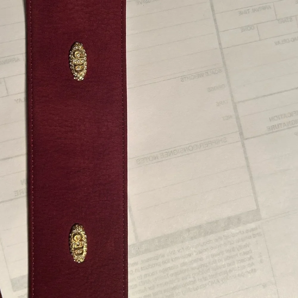 Vintage Christian Dior Burgundy Leather/Suede Belt(Size 70)